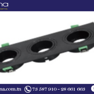 Spot encastrable triple noir indirect en polycarbonate - 1