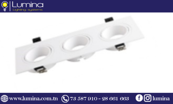 S21-03-WH spot encastrable triple carré - 1