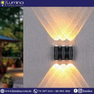 Applique murale LED double faisceau noir 12W 3000K - 1