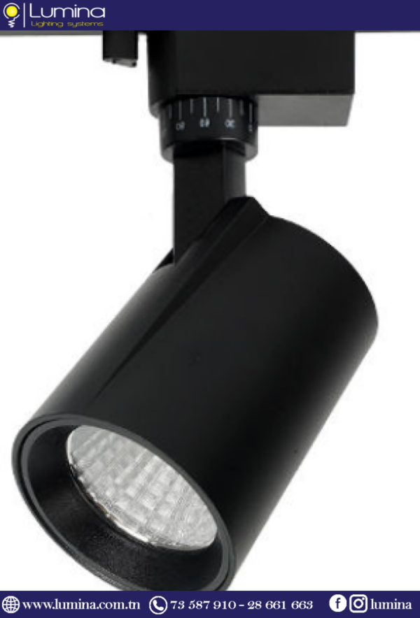 Projecteur sur rail 30W noir pour éclairage professionnel