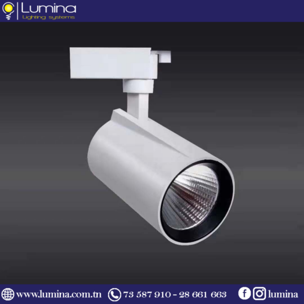 Projecteur sur rail 40W blanc froid 6500K