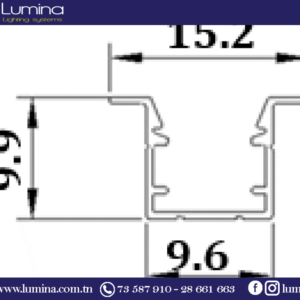 Profilé naturel encastrable 3m en aluminium pour rubans led