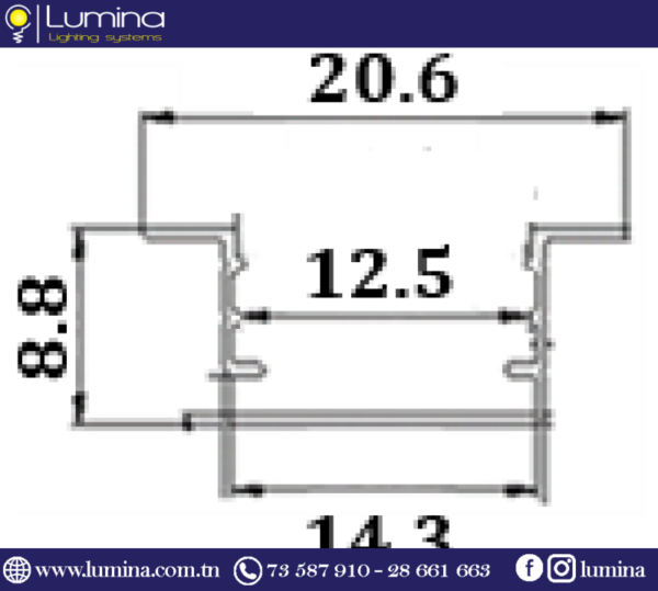Profilé noir encastrable 3m pour rubans led installé dans un mur