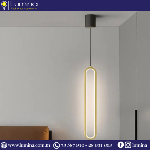 Suspension led doré moderne sw19-gd pour salon - 1