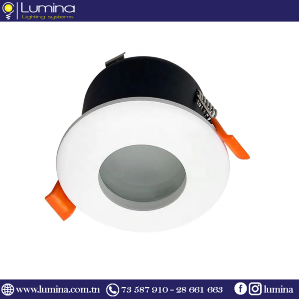Spot encastrable étanche blanc aluminium rond IP65 - 1