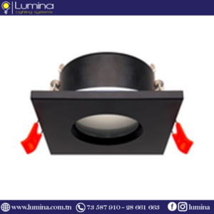 Spot encastrable carré noir ip65 aluminium pour salle de bain - 1