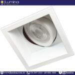 Spot encastrable carré blanc orientable en aluminium - 1