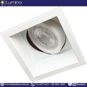 Spot encastrable carré blanc orientable en aluminium - 1