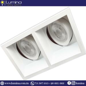 spot encastrable double blanc en aluminium carré