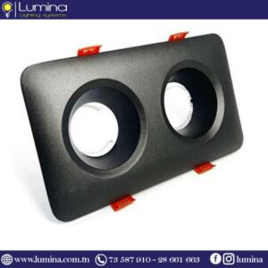 Spot encastrable double noir en aluminium TN050S2