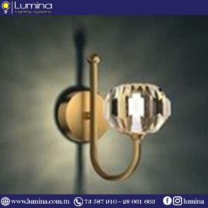 Applique murale led dorée avec abat-jour en cristal