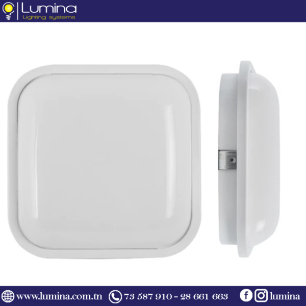 Applique murale led carrée IP65 24W lumière blanche 7000K - 1