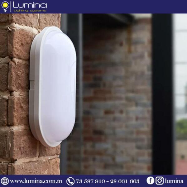 WLOVWH-15W (Avec Cadre) Applique murale LED ovale blanc IP65 15W - 1