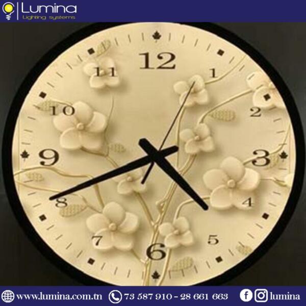 Applique murale horloge design avec éclairage LED 3 modes