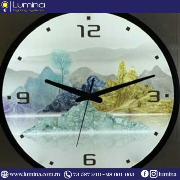 Applique murale horloge moderne avec éclairage led intégré