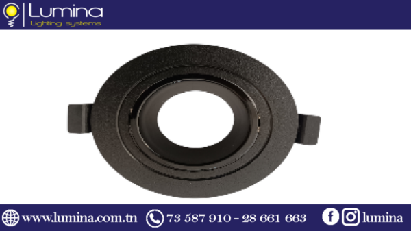 Y21-BK Spot rond orientable blanc et noir encastrable