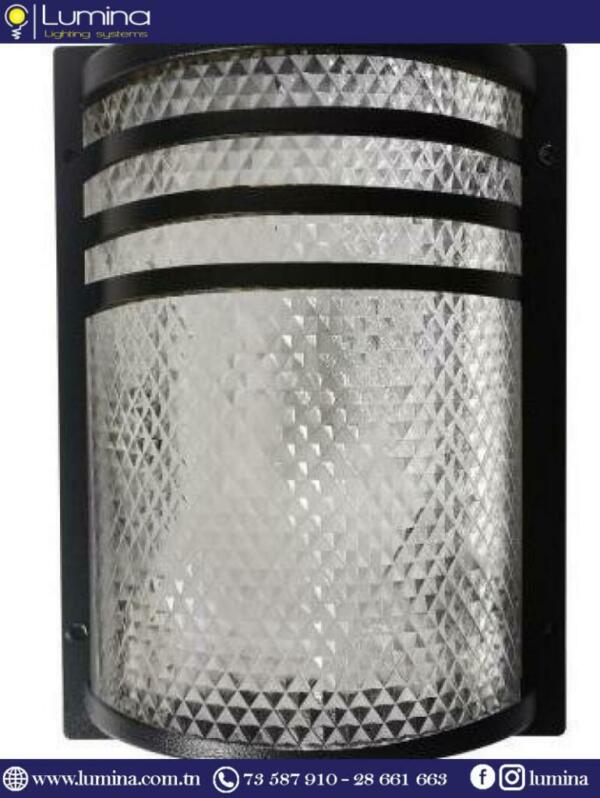 K71015-BK Applique murale ip65 noir en aluminium avec douille E27
