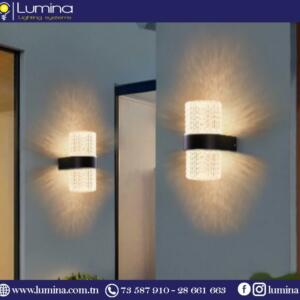 Applique murale led 3000K 2x5W en ABS pour éclairage intérieur