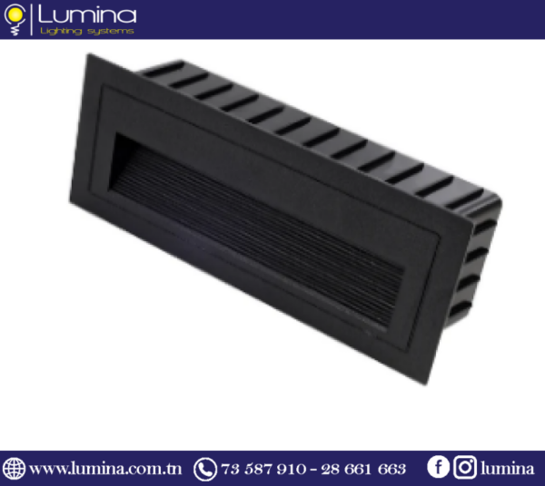 MD-23413 Spot led encastrable mural 3W noir IP54 3000K