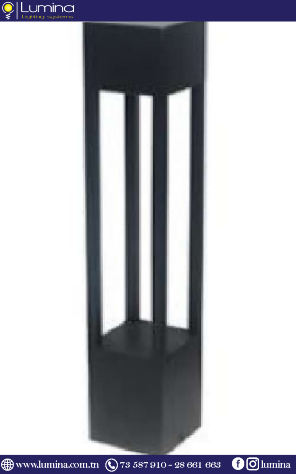 Potelet noir gu10 pour éclairage extérieur et jardin