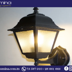 Applique murale ip65 noir aluminium e27