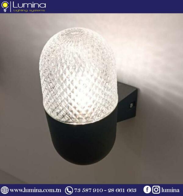 MD-G03 Applique murale ip65 noir gu10