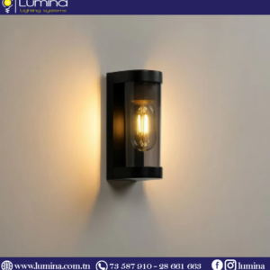 Applique murale ip65 noir en aluminium e27