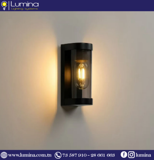 TRM-2765-RD Applique murale ip65 noir en aluminium e27