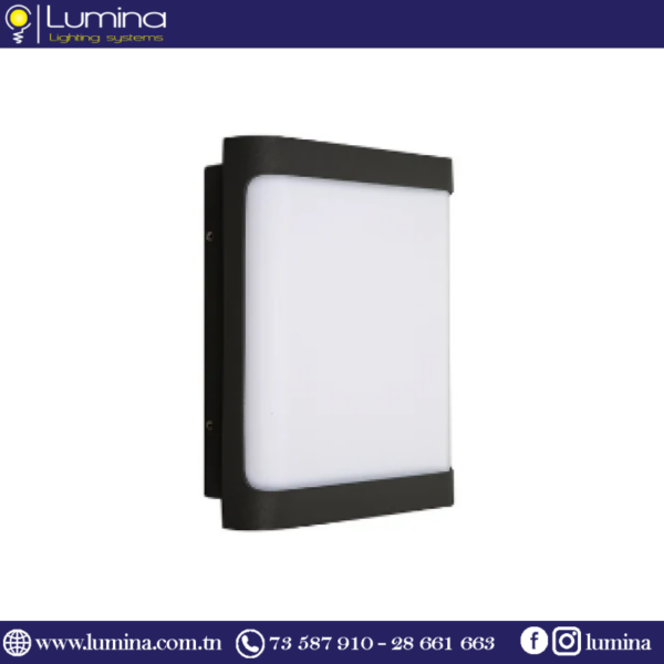 TRM-PC26-1 Applique mural led noir 20W polycarbonate 6500K