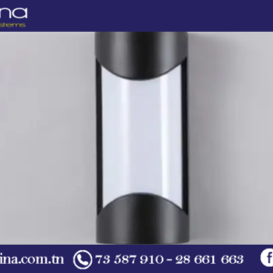 Applique murale led 20w noire en polycarbonate 6500K