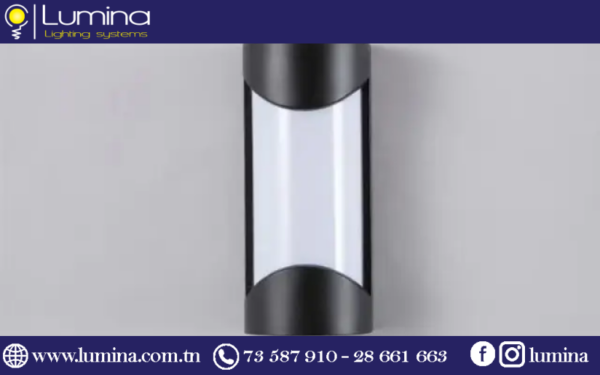 TRM-PC27-8 Applique murale led 20w noire en polycarbonate 6500K