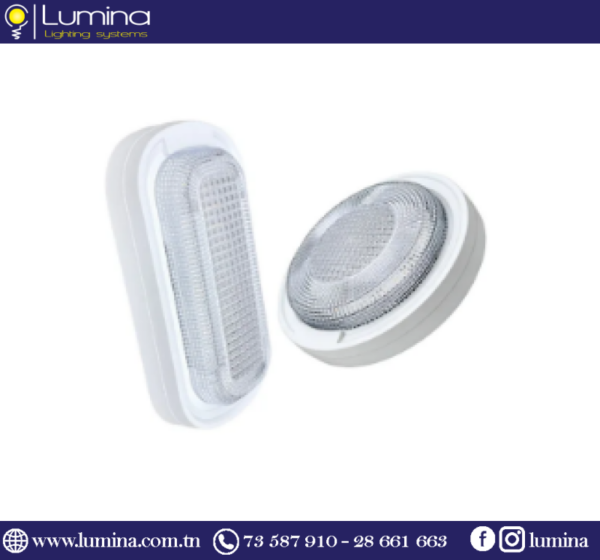 TRM-PC53-5-WH Hublot transparent led 24W 6500K oval blanc