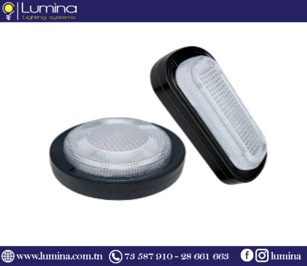 TRM-PC53-6-BK Hublot led rond noir 24W 6500K pour éclairage d'intérieur