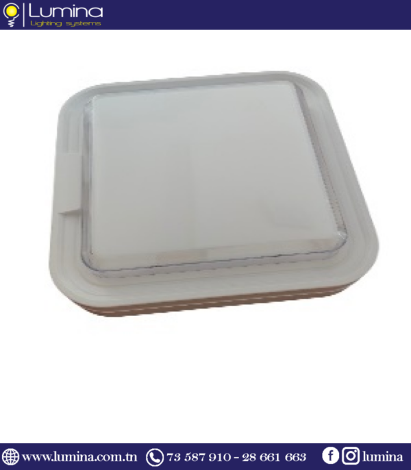 TRM-PC53-9-WH Hublot opal led 24w carré blanc 6500k pour éclairage intérieur