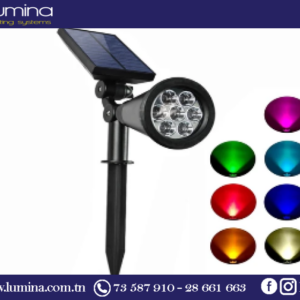 Spot jardin solaire rgb avec piquet de fixation
