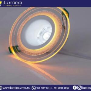 Downlight jaune 8w+8w encastrable pour faux plafond