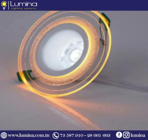 ZX-1043J Downlight jaune 8w+8w encastrable pour faux plafond