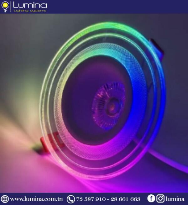 ZX-1043RGB Spot led encastrable bicolore 8W+8W multicouleurs