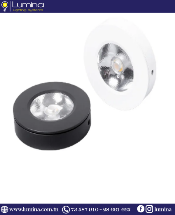 ZX-1062-WH spot apparent cob 5w blanc ø 7,5cm